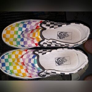 Vans Red and Orange Sneakers Vibrant Slip-On Design